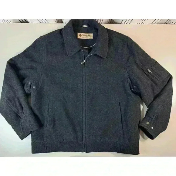 Columbia Other - Columbia Sportswear Men's Wool Bomber Jacket Lined Sz XL Black/Charcoal Gorpcore